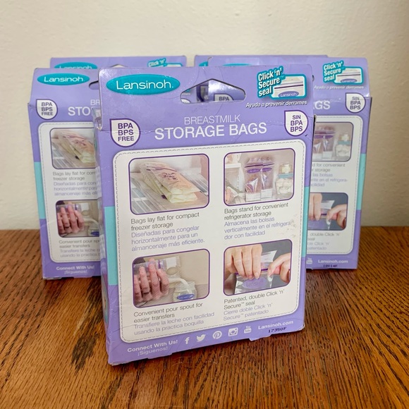 Lansinoh—Breastmilk Storage Bags (5 Boxes, 50 Count Each) NEW - Picture 4 of 9